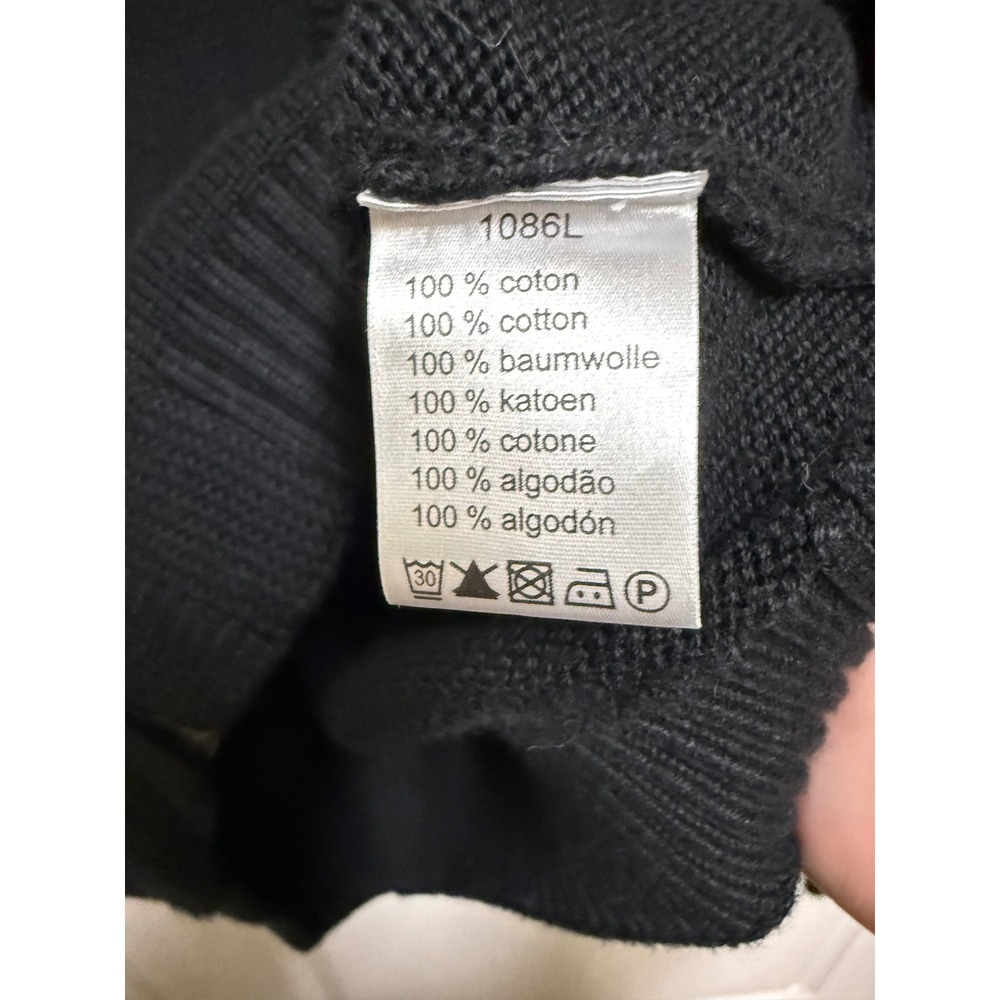 Lacoste Black Cotton Full Zip Cardigan Sweater Crocodile Logo Size 36 XS 4 - Picture 8 of 8